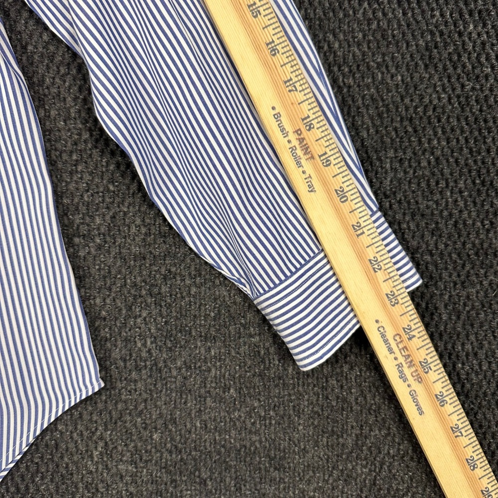 Polo Ralph Lauren Oxford Dress Shirt Men 16.5 32/33 Classic Fit Blue Striped - Picture 11 of 13